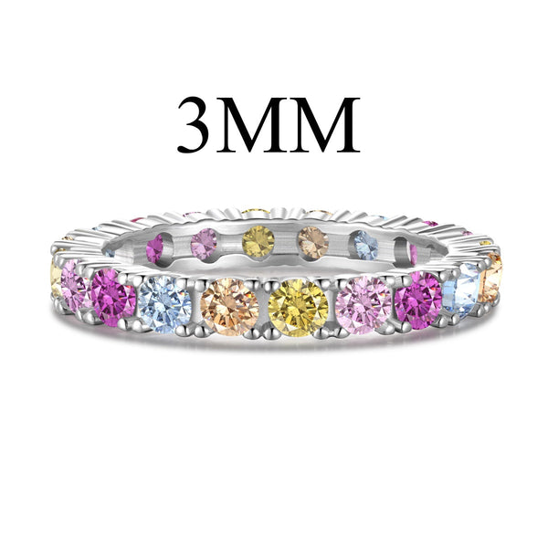 ˇMagic JewelryˇDazzling Lustrous Round Cut Tennis Ring