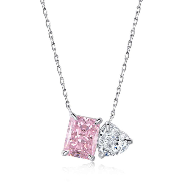ˇMagic JewelryˇDazzling Square & Heart Shape Necklace
